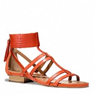 Coach Nillie Orange Leather Gladiator Sandals Strappy Ankle Zip Women’s Size 9B